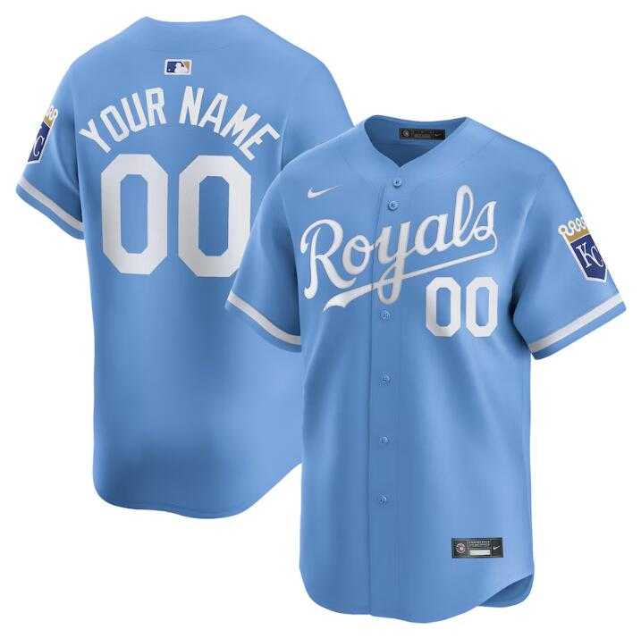 Mens Kansas City Royals Active Player Custom Light Blue 2024 Alternate Limited Stitched Baseball Jersey